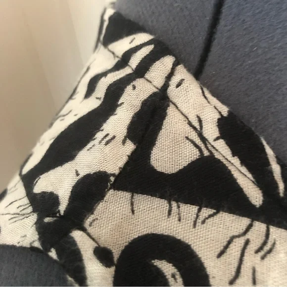 Vintage Black and White Beach Coverup Funky Pattern Maxi Dress Asymmetrical Hem - Picture 7 of 11